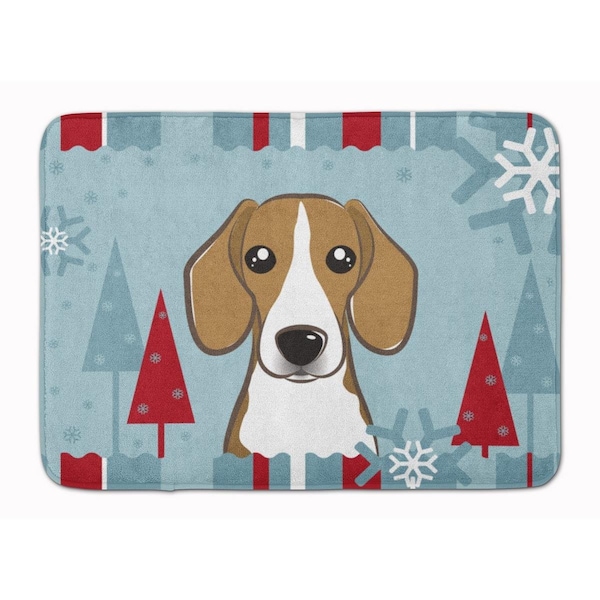 Jensendistributionservices Winter Holiday Beagle Machine Washable Memory Foam Mat MI2550467 - main
